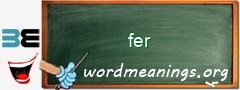 WordMeaning blackboard for fer